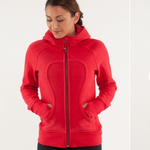 lululemon athletica Tops - Lululemon Scuba hoodie size 4 red zip up hoodie sweatshirt jacket